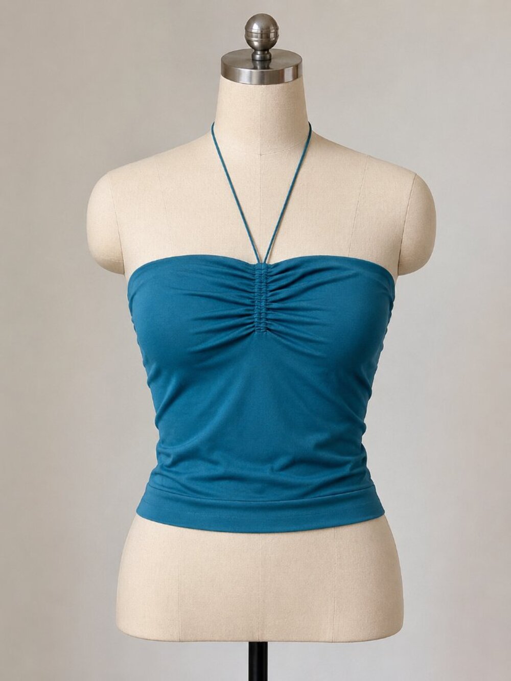 Marc Jacobs Teal Ruched tube halter top